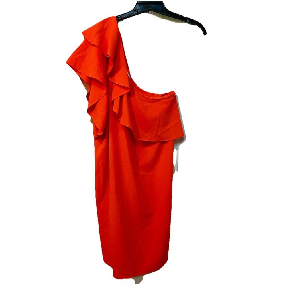GB Gianni Bini Women's Size Large Orange One Shoulder Ruffled Dress NWT $59
